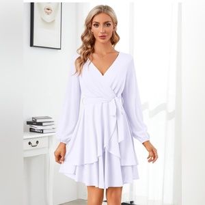 Womens Skater Dresses Sexy V Neck (belt not included)